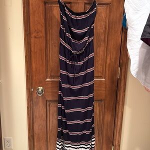 J.Crew Aime strapless maxi dress - navy stripe
